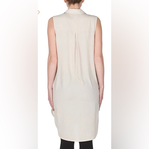 JOSEPH RIBKOFF CHAMPAGNE Collar Button Down Sleeveless Tunic Size 12 - Picture 2 of 10